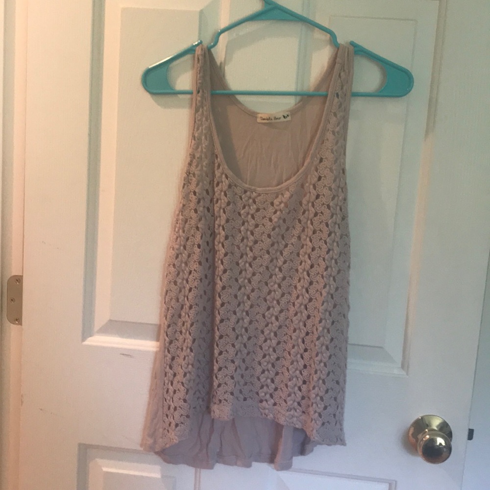 Tank top with lace front